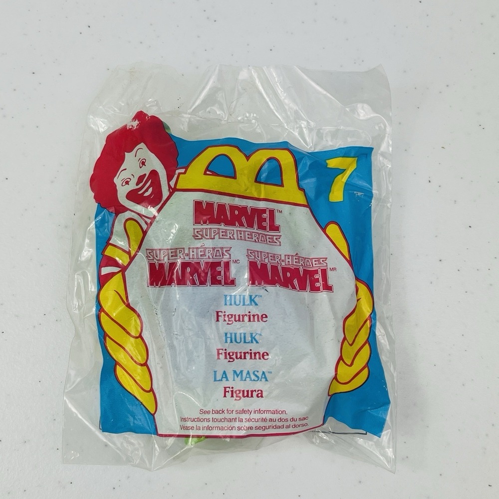 McDonalds 1996 Marvel Super Heroes Happy Meal Toy 7‎ Hulk Factory Sealed